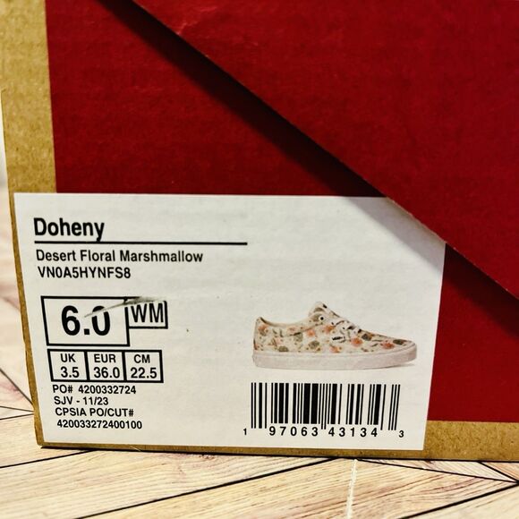 Vans Doheny Desert Floral Marshmallow Womens 6 Sneaker Shoe Low Top VN0A5HYNFS8 - Picture 10 of 10